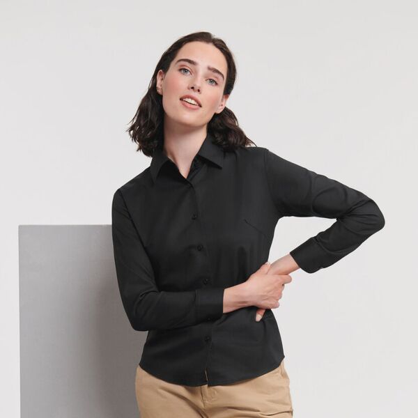Women's long sleeve easycare Oxford shirt Thumbnail